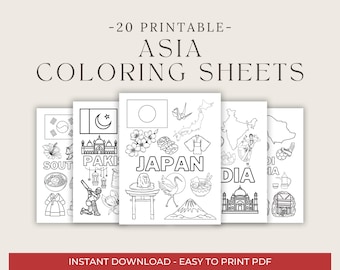 Printable Asia Countries Coloring Book Sheets For Kids Homeschool Learning And Education
