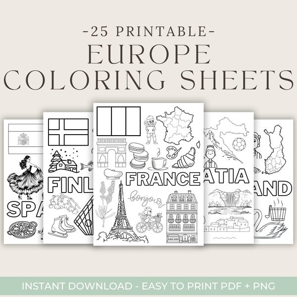 Printable Europe Countries Coloring Book Sheets For Kids Homeschool Learning And Education