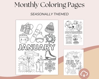 Dibujos para colorear de las fiestas mensuales: temática de EE. UU. (patrón en PDF)