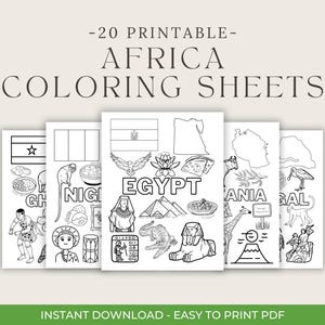 Printable Africa Countries Coloring Book Sheets For Kids Homeschool Learning And Education