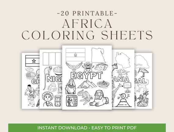 Printable Africa Countries Coloring Book Sheets For Kids Homeschool Learning And Education