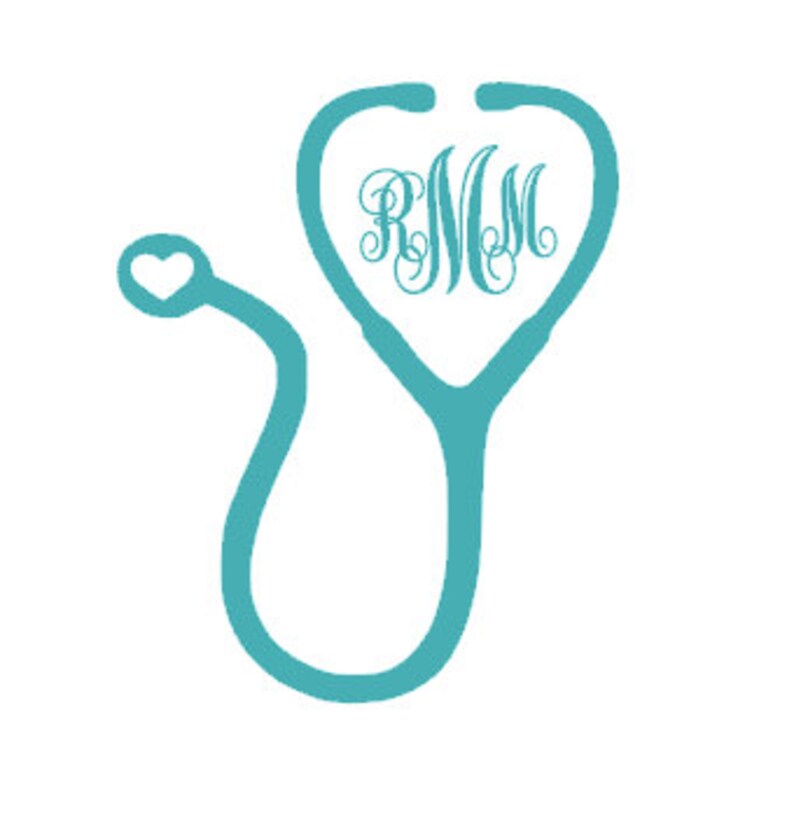 Monogrammed Stethoscope Vinyl Decal | Etsy