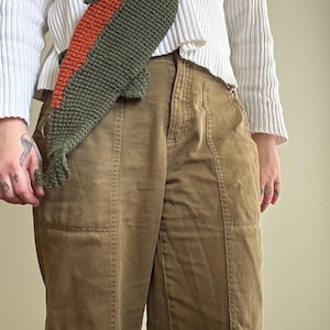 Crocheted Trout Crossbody Bag: Acrylic Yarn Fish Purse with Drawstring Closure