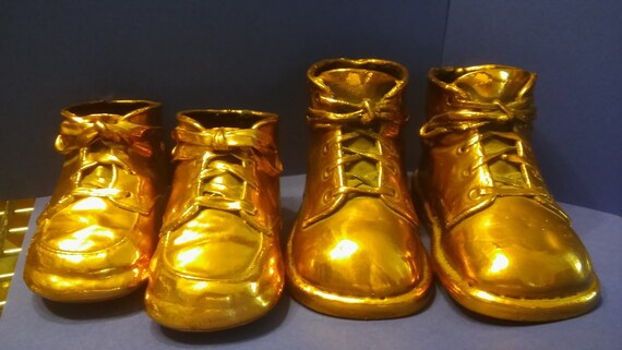 copper plated baby shoes