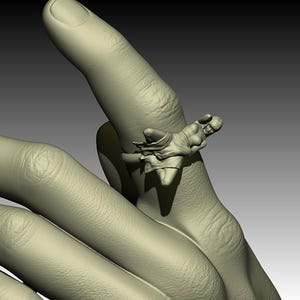 Ring 015 - Reclining Woman Ring - 3D Print Model, Artistic Jewelry (STL, OBJ)