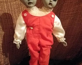 Siamese twins Creepy doll Mitzi and Molly