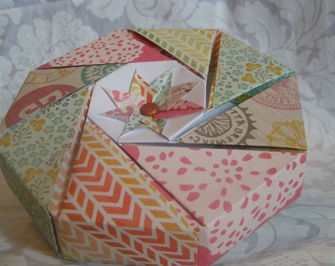 Country Chic Floral Octagonal Origami Gift Box - Etsy