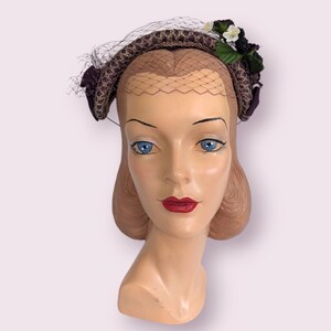 Autumnal Half Hat, Calotte, with Vintage Blackberry Detail
