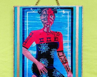 5”x7” Wall Hanging Plaque Print “Indigo Priestess”