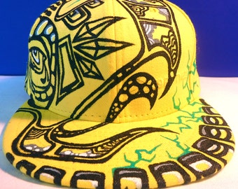 Hand-Painted Fitted Cap • Thunder Cry