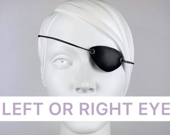 Slim Eye Patch For Men, Left Eye Patch for Women, Right Eye Patch for Kids, Small Black Eyepatch Cosplay, Goth Eyepatch for Glasses