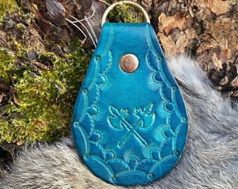 Battle Ax Leather Keychain, Viking Man Gifts, Keychain Gifts for Viking Lovers