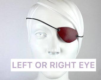 Red Small Eyepatch Cosplay, Slim Eye Patch For Men, Left Eye Patch for Women, Right Eye Patch for Kids, Goth Eyepatch for Glasses