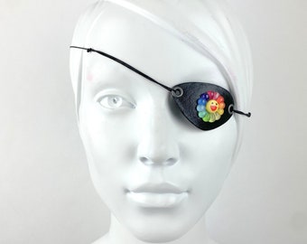 Pride Eyepatch Cosplay, Rainbow Flower, Eye Pride Wear, Small Eye Patch for Women, Left Eye Patch for Men, Right Eye Patch for Kids