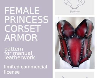 Limited Commercial License, Leather Corset Pattern PDF, Medieval Armor Pattern, Underbust Corset Renaissance, Breastplate Armor