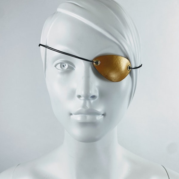 Gold Small Eyepatch Cosplay, Slim Eye Patch For Men, Left Eye Patch for Women, Right Eye Patch for Kids, Goth Eyepatch for Glasses