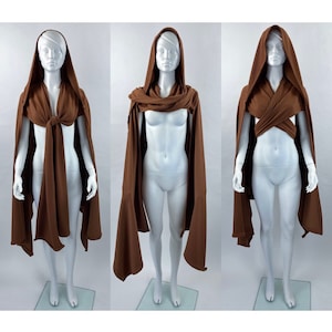 Brown Festival Cloak, Renaissance Cloak Hooded, Medieval Cloak Men, Music Festival Costume Women, Desert Cosplay Cape, Versatile Scifi Cloak