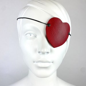 Heart Eye Patch, Red Eyepatch Cosplay, Goth Eyepatch dla kobiet, Leather Eyepatch dla mężczyzn, Dog Eyepatch dla koni, Valentine&#39;s Gift For Him
