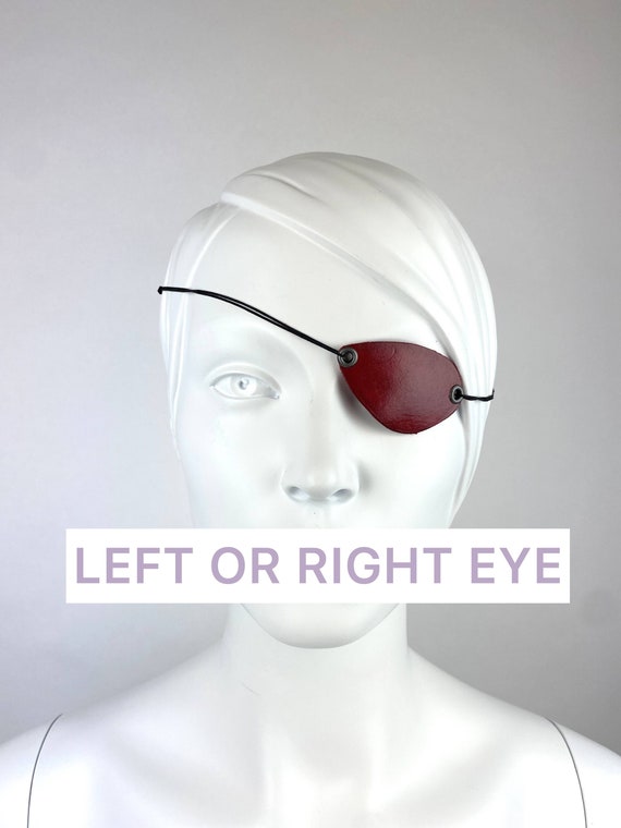  Handmade Slim Black or Brown Real Leather Eye Patch