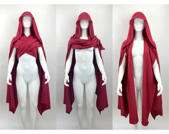 Adult Little Red Riding Hood Costume, Red Renaissance Clothing Women, Adult Robe Cosplay Cape, Ren Faire Costume Women, Medieval Cloak Men