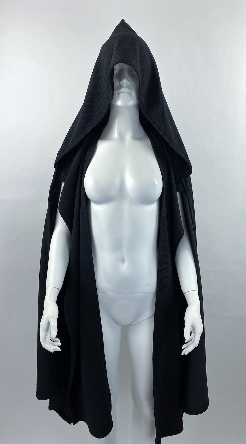 Black Sith Robe, Sith Cosplay, Versatile Scifi Cloak, Sith Costume Women, Renaissance Cloak Hooded, Jedi Robe, Medieval Cloak Men image 4