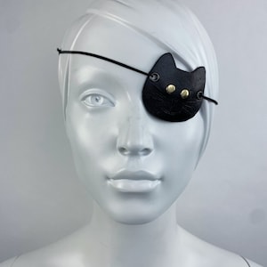 Black Cat Eyepatch, Cat Lady Gifts, Black Cat Cosplay, Black Cat Gifts, Eyepatch Cat Costume, Eyepatch Kitten, Concave Eyepiece image 2