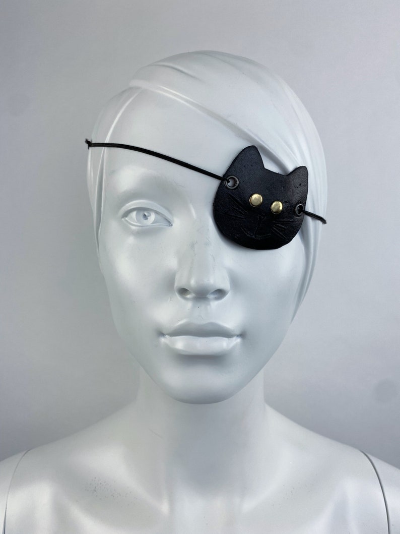 Black Cat Eyepatch, Cat Lady Gifts, Black Cat Cosplay, Black Cat Gifts, Eyepatch Cat Costume, Eyepatch Kitten, Concave Eyepiece image 2