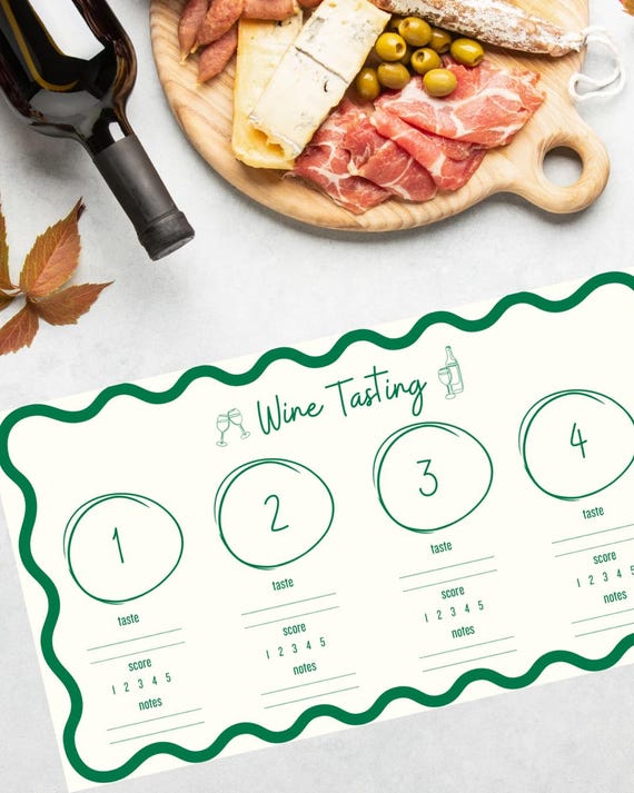 Printable Wine Tasting Sheet | Wine Flight Scorecard | At-Home Wine Night | Wine Tasting Party Guide | Instant Download PDF