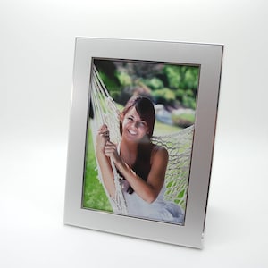 Personalized 5x7 picture frame Engraved photo frame Silver picture frame with engraving image 5