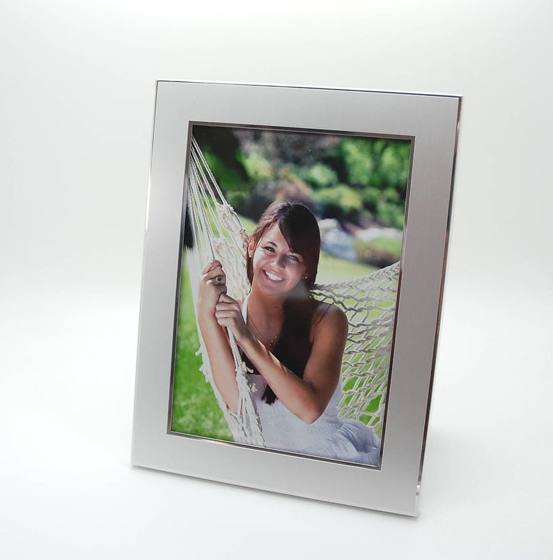 Personalized 5x7 Picture Frame Engraved Photo Silver With Engraving