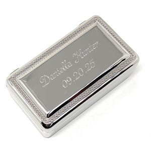 Personalized jewelry box - Silver 5&quot; large jewelry box - Engraved gift keepsake for flower girl, bridesmaid, Mother of the bride
