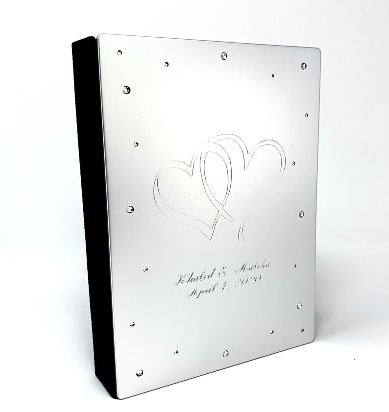 Personalized photo album Engrave with quote holds 4x6 picture Engraved photo frame image 2