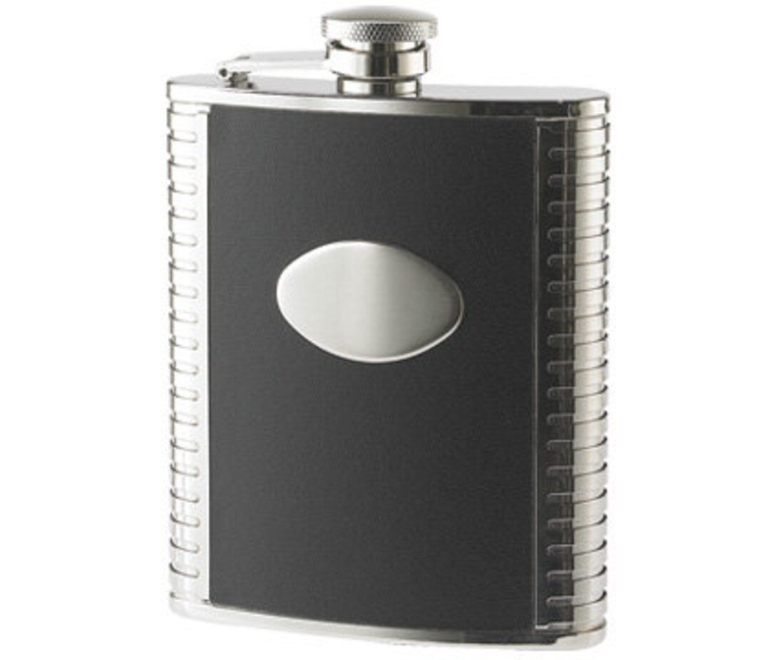 Black Leather Flask Stainless Steel Flask Personalized Flask 6 Oz the ...