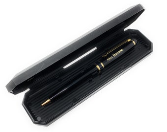 Personalized Pen Black Brass Ballpoint, Engraved Pen, Custom engraved with name