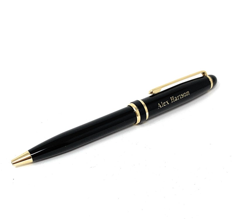 Personalized Pen Black Brass Ballpoint, Engraved Pen, Custom engraved with name image 2