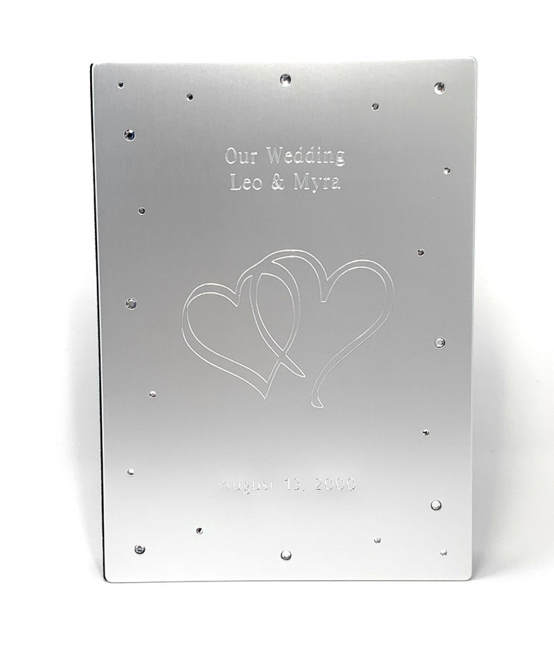 Personalized photo album Engrave with quote holds 4x6 picture Engraved photo frame image 1