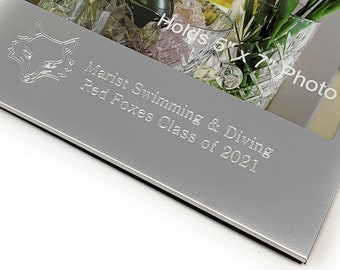 5x7 Frame with Custom Logo and text Engraved Personalized photo frame