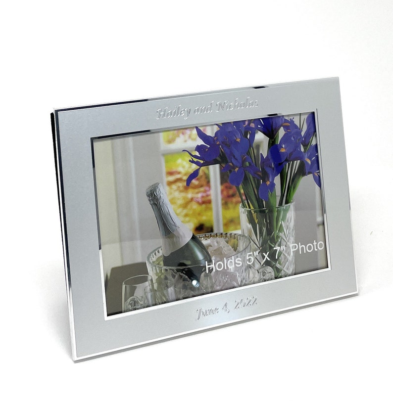 Personalized 5x7 Picture Frame Engraved Photo Frame Silver Etsy