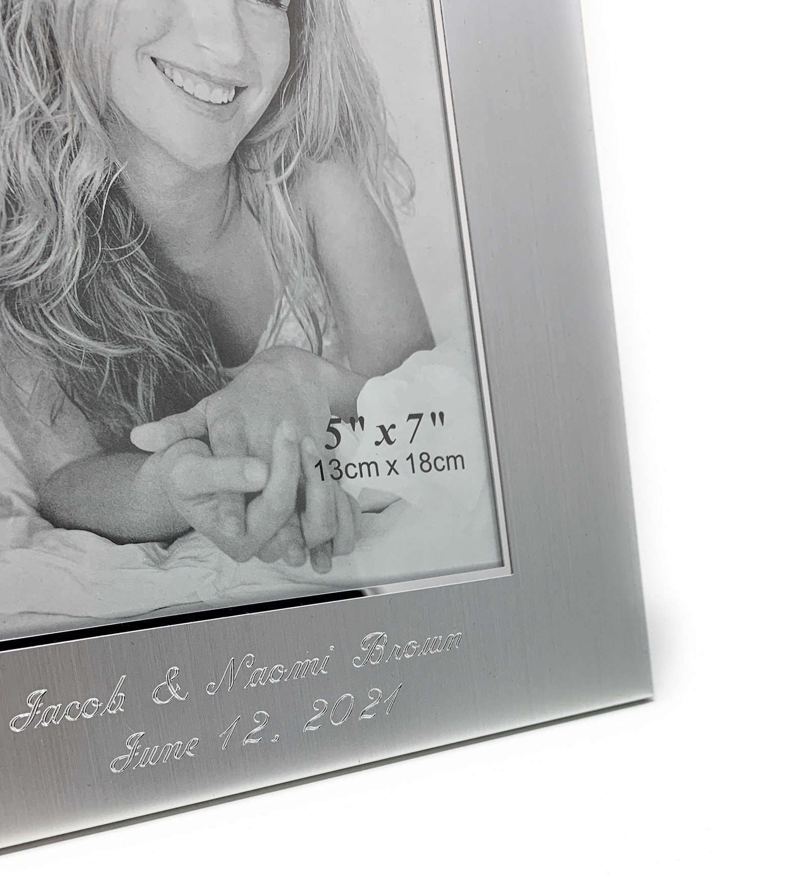 Personalized 5x7 Photo Frame With Wide Boarder Engraved Etsy