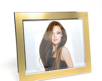Personalized 8x10 Golden Photo frame - Engraved Photo Frame for Wedding Picture with custom engraving