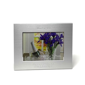 Personalized 5x7 photo frame with wide boarder Engraved picture frame with 2 lines Custom text engraving image 8