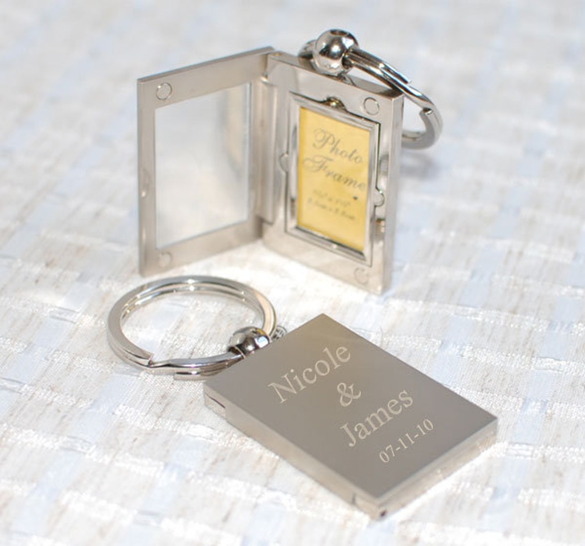 Personalized Keychain With Photo Frame Custom Engraved With Etsy