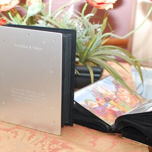 Personalized photo album Engrave with quote holds 4x6 picture Engraved photo frame image 9