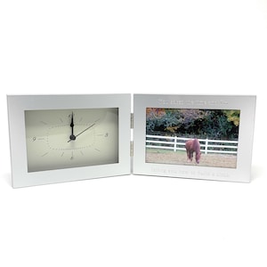Personalized 4x6 photo frame with clock Engraved Picture frame