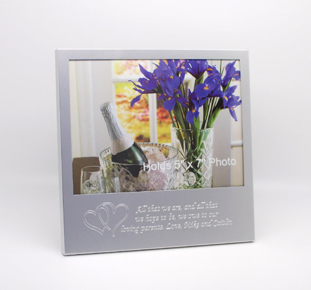 Personalized Picture Frame 5x7 Photo Frame With Text and Logo Engraving ...