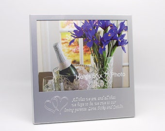 Personalized picture frame 5x7 Photo frame with text and Logo Engraving - 5x7 picture frame