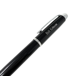 Personalized Pen Black Metal Ballpoint, Custom engraved with name