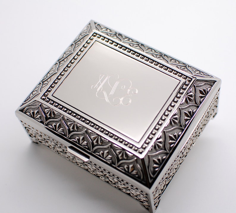Monogrammed 4 Inch Jewelry Box Personalized Jewelry Box Etsy