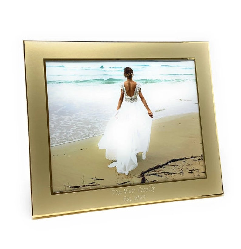 Personalized Golden Photo Frame 8x10 Engraved Photo Frame Etsy