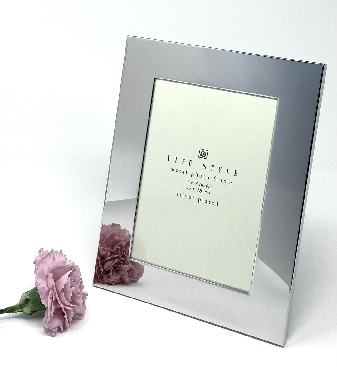 Personalized 8x10 Silver Plated Photo Frame With Wide Boarder With 2